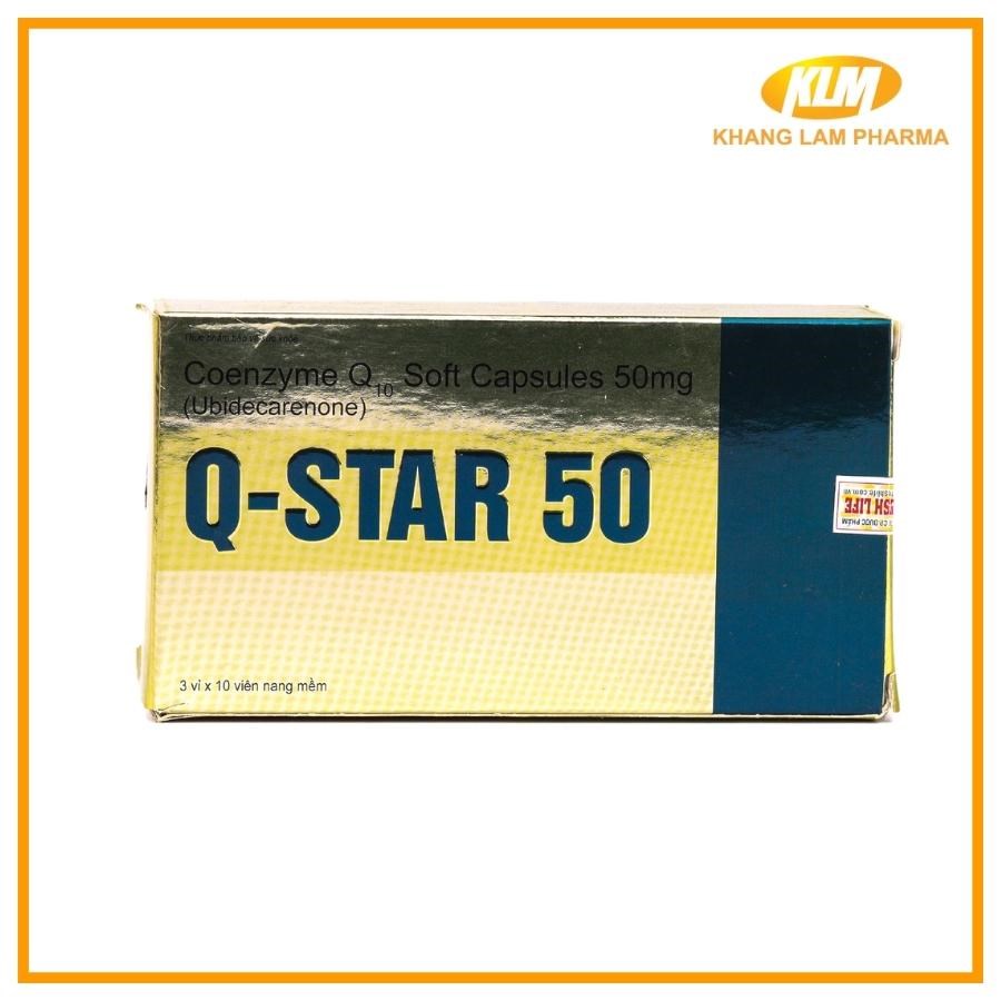 Q-Star 50 - Hỗ trợ thiểu năng tuần hoàn, thiếu máu ở tim, tăng huyết áp động mạch