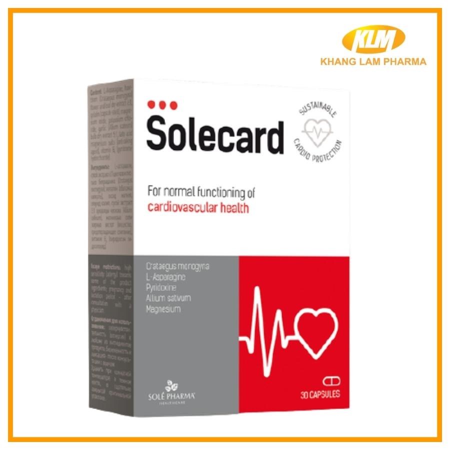 Solecard - Thực phẩm tăng cường sức khỏe tim mạch, điều hòa huyết áp (Hộp 30 viên)
