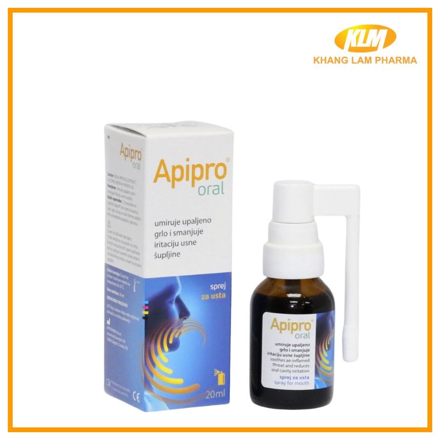 APIPRO Oral - Xịt Họng Keo Ong giúp giảm ho, đau rát, ngứa họng, kháng khuẩn (20ml)