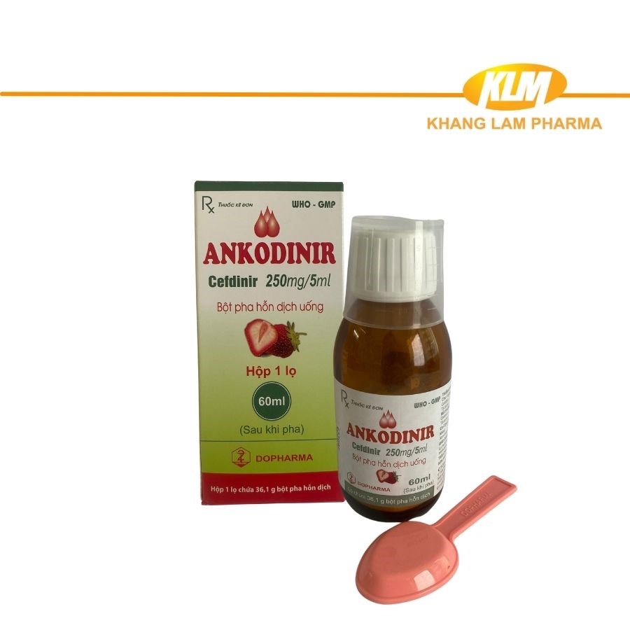 Ankodinir Cefdinir 250mg/5ml Điều trị nhiễm khuẩn