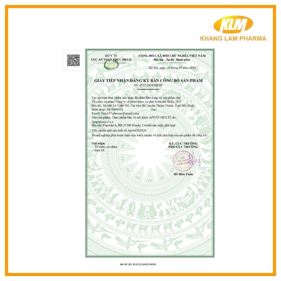 Apivit multi - Bổ sung Vitamin và khoáng chất cần thiết