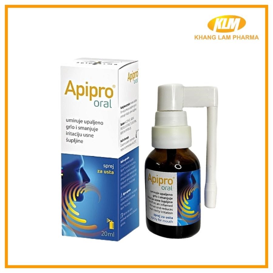 Apipro Oral - Xịt Họng Keo Ong giúp giảm ho, đau rát, ngứa họng, kháng khuẩn (20ml)