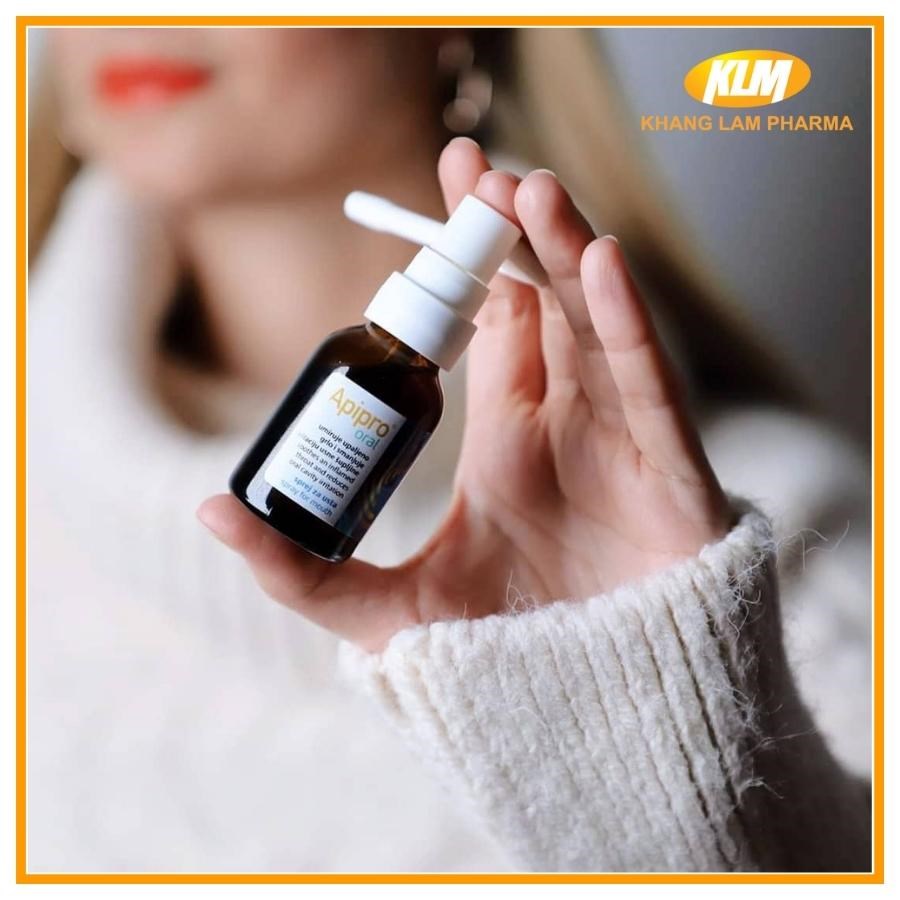 Apipro Oral - Xịt Họng Keo Ong giúp giảm ho, đau rát, ngứa họng, kháng khuẩn (20ml)