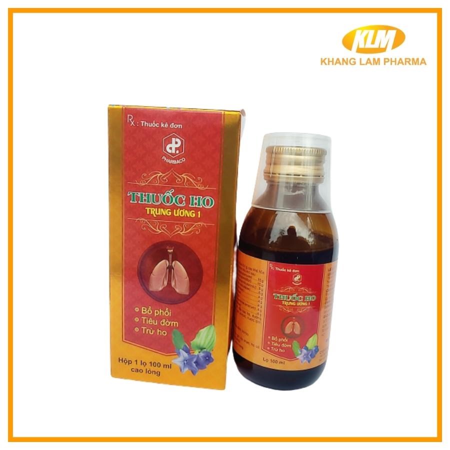 Thuốc ho Trung Ương 1 - Bổ phổi, tiêu đờm, trừ ho