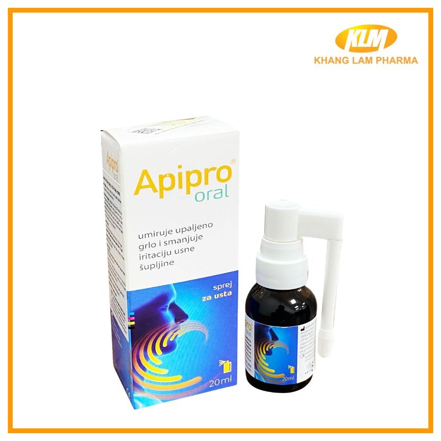 APIPRO Oral - Xịt Họng Keo Ong giúp giảm ho, đau rát, ngứa họng, kháng khuẩn (20ml)