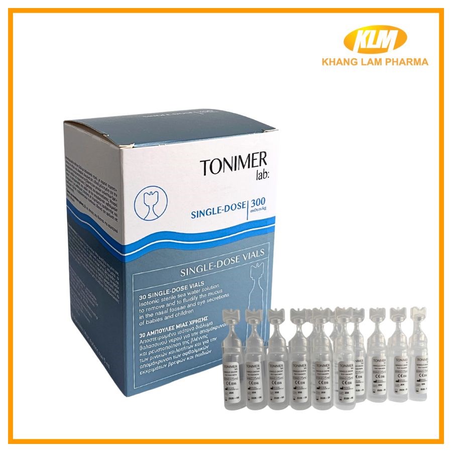  Tonimer lab MONODOSE 30 SINGLE DOSE VIALS - Dung dịch nước biển đẳng trương vô trùng (Hộp 30 tép)