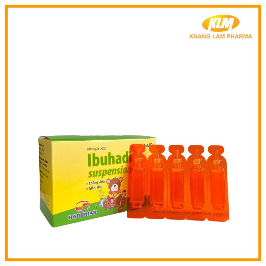 Ibuhadi - Hỗn dịch uống chống viêm, giảm đau (hộp 20 ống)