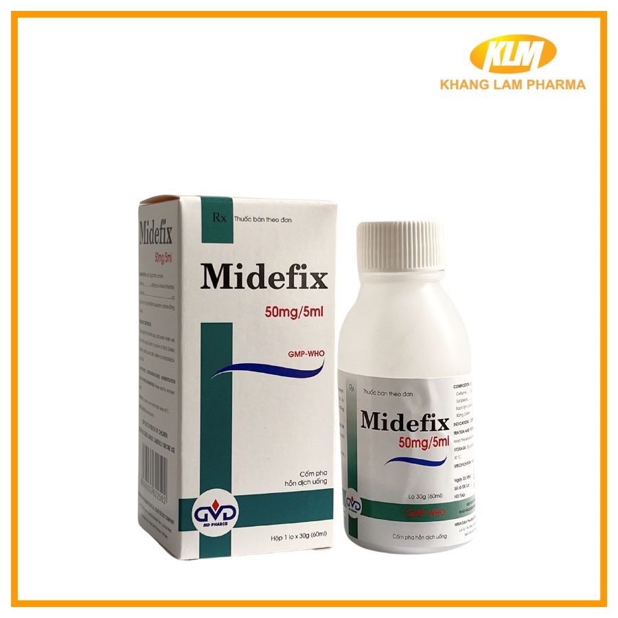 Midefix 50mg/5ml - Điều trị nhiễm khuẩn đường hô hấp (Hộp 1 lọ 30g)